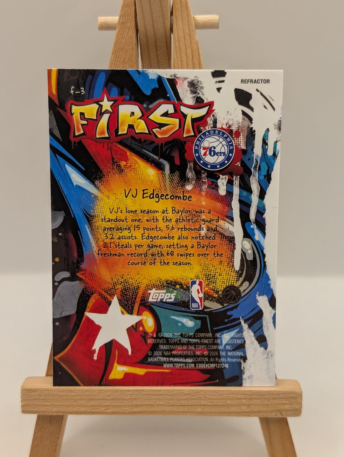 2025-26 Topps Finest VJ Edgecomb RC First Refractor F-3 FRENLY BRICKS - Open 7 Days
