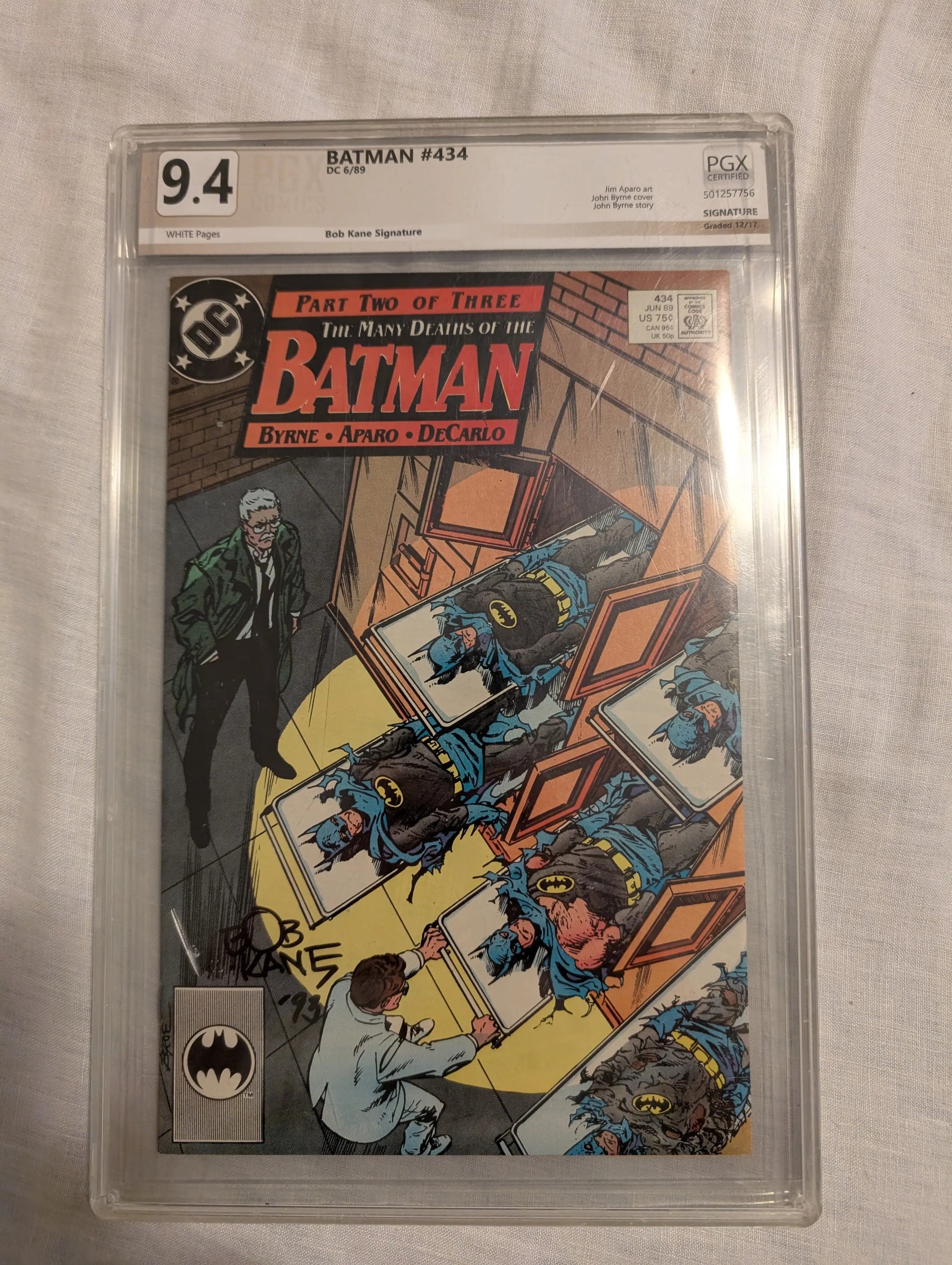 Batman #434 1989 DC pgx 9.5 BOB KANE signature auto FRENLY BRICKS - Open 7 Days