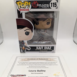 Funko POP! Games Gears of War Kate Diaz #115 Vinyl Signed Auto Laura Bailey COA FRENLY BRICKS - Open 7 Days