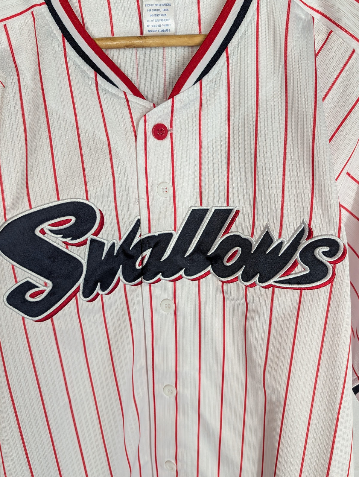Nippon Baseball Tokyo Yakult Swallows 2016-2019 Home White/Red Blank XL Jersey, photo 2 image 2