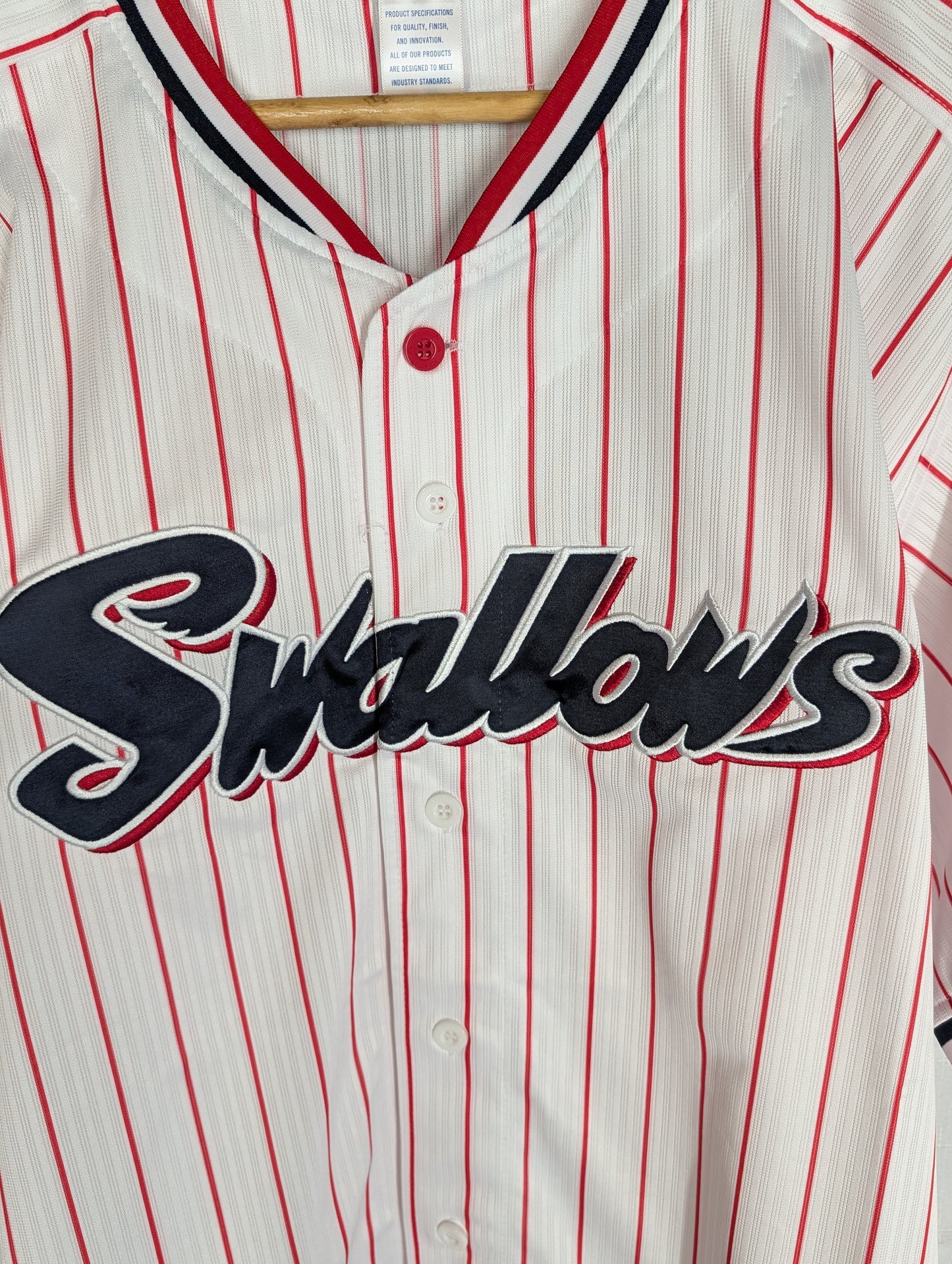 Nippon Baseball Tokyo Yakult Swallows 2016-2019 Home White/Red Blank XL Jersey