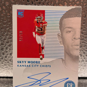 2022 Panini Encased Scripted Signatures Sapphire /15 Skyy Moore Rookie Auto RC FRENLY BRICKS - Open 7 Days