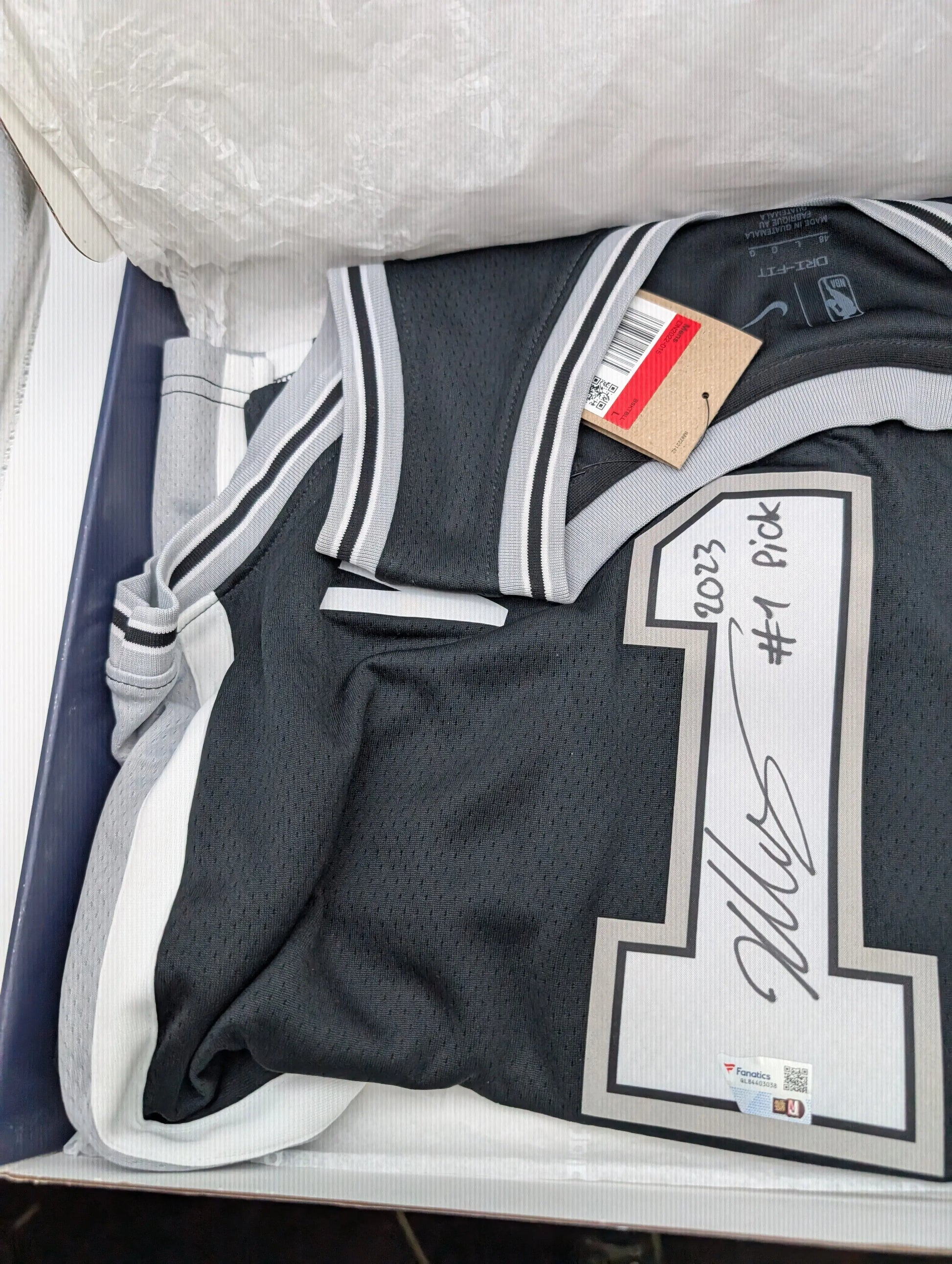 Victor Wembanyama Signed Nike Icon Jersey with 2023 #1 Pick Inscription Fanatics FRENLY BRICKS - Open 7 Days