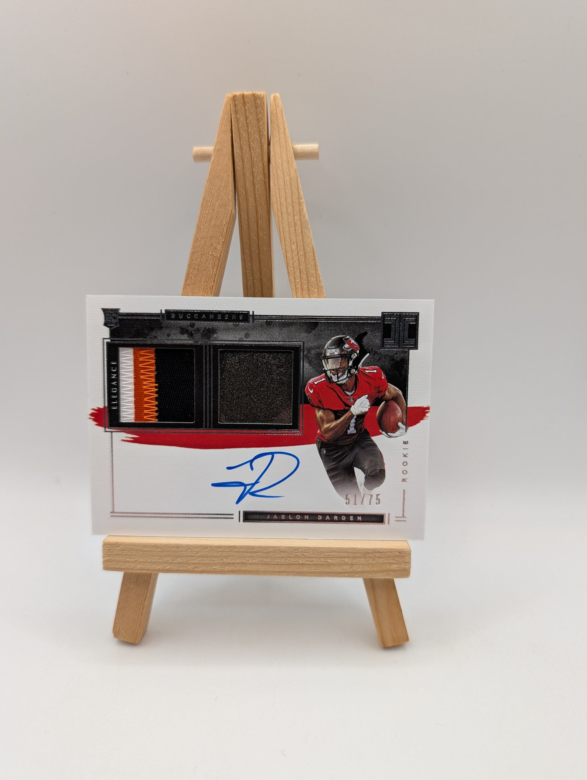 2021 Impeccable Jaelon Darden Elegance Rookie Helmet/Patch On Card Auto #/75