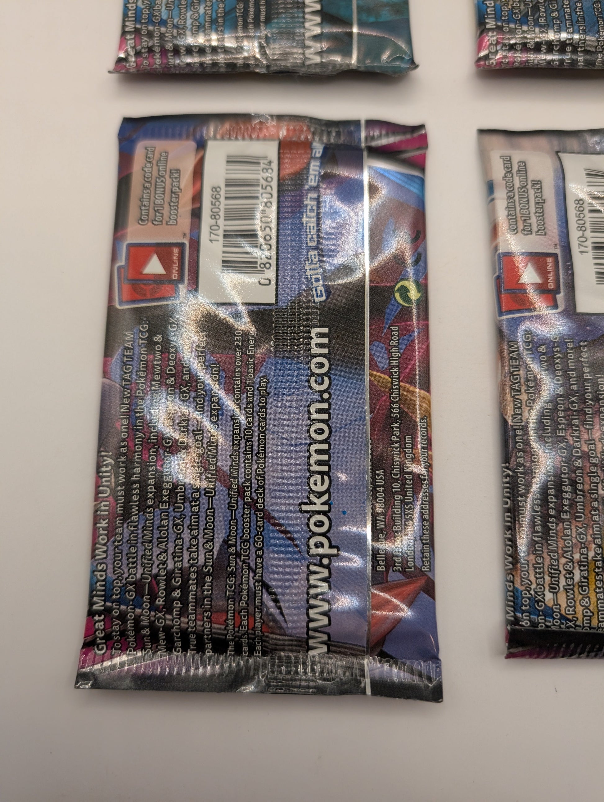 POKEMON TCG SUN & MOON UNIFIED MINDS - 4x Booster Packs - Art Set Factory Sealed FRENLY BRICKS - Open 7 Days
