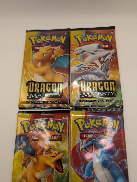 Pokemon TCG Dragon Majesty Booster Pack Art Sets (4 Packs) FRENLY BRICKS - Open 7 Days