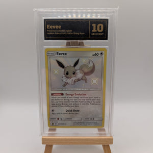 2019 POKEMON SUN & MOON HIDDEN FATES #SV41 EEVEE-HOLO Graded 10 FRENLY BRICKS - Open 7 Days