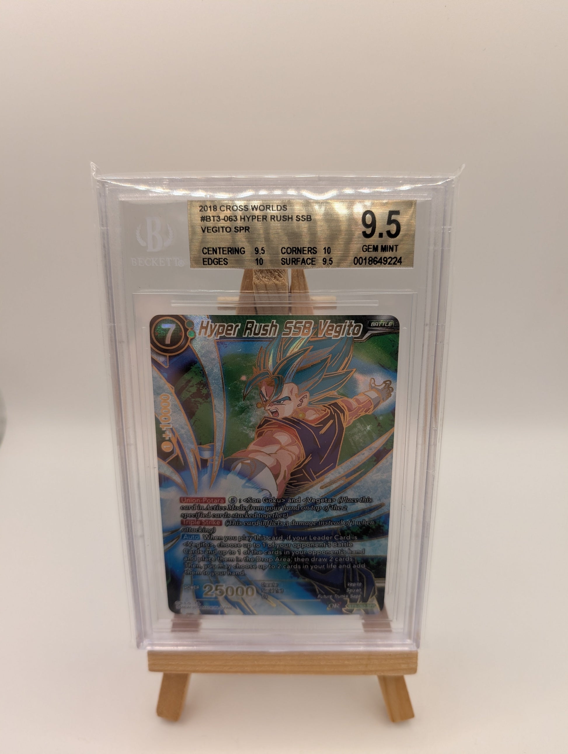 2018 Dragon Ball S Hyper Rush SSB Vegito S.3 Cross Worlds-SPR BT3-063 BGS 9.5 FRENLY BRICKS - Open 7 Days