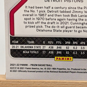 2021-22 Panini Prizm NBA 75th Anniversary Prizm Cade Cunningham RC #282 Rookie FRENLY BRICKS - Open 7 Days