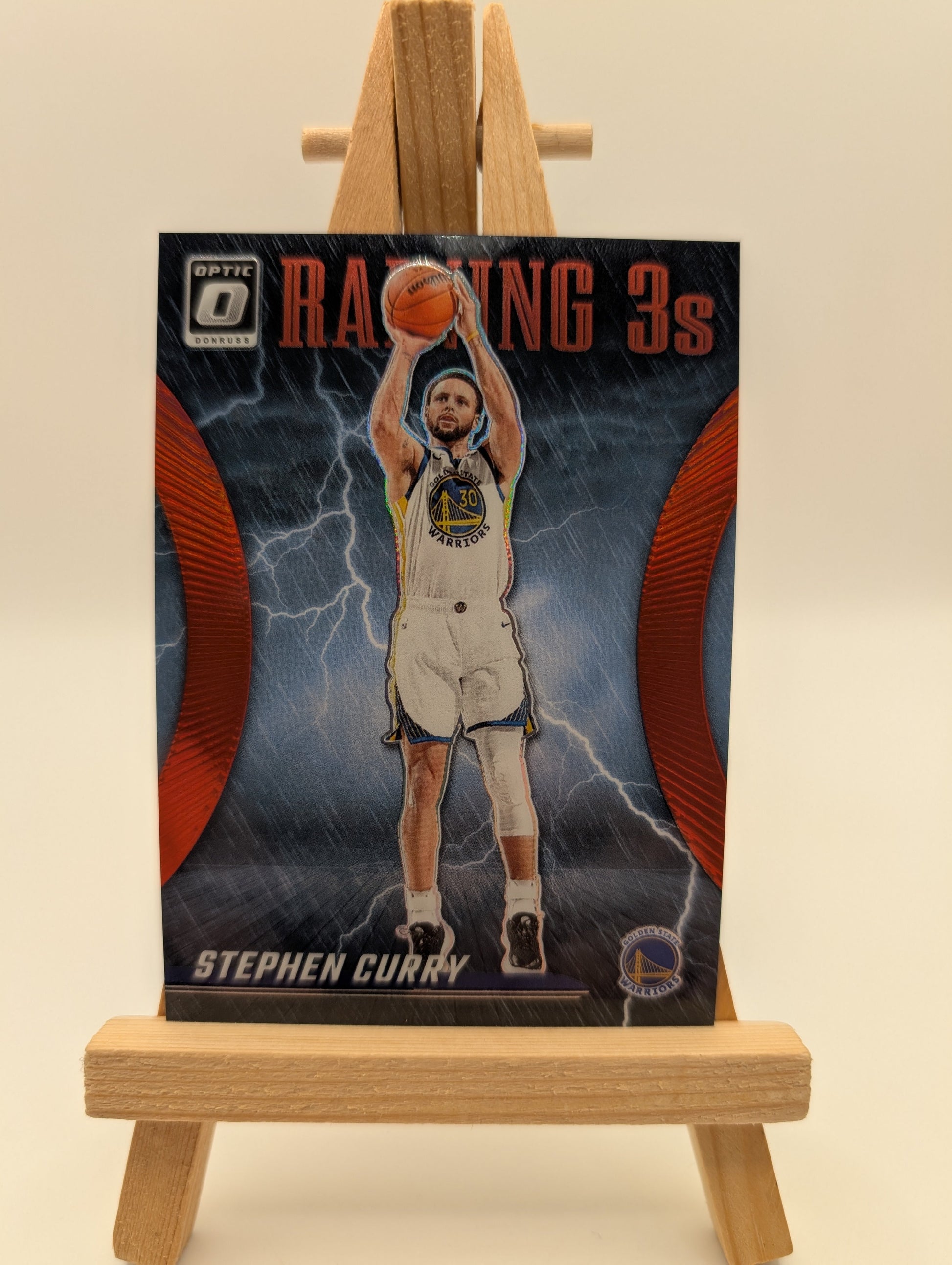 2023-24 Panini Donruss Optic Raining 3s Red #9 Stephen Curry Warriors /99 FRENLY BRICKS - Open 7 Days