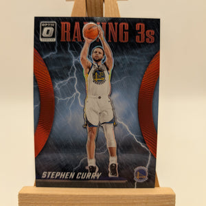 2023-24 Panini Donruss Optic Raining 3s Red #9 Stephen Curry Warriors /99 FRENLY BRICKS - Open 7 Days