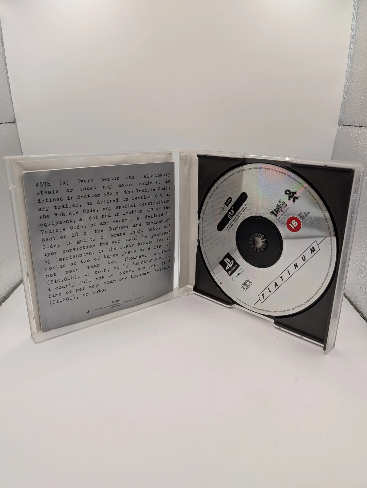 Grand Theft Auto Platinum Playstation 1 Game, Used FRENLY BRICKS - Open 7 Days