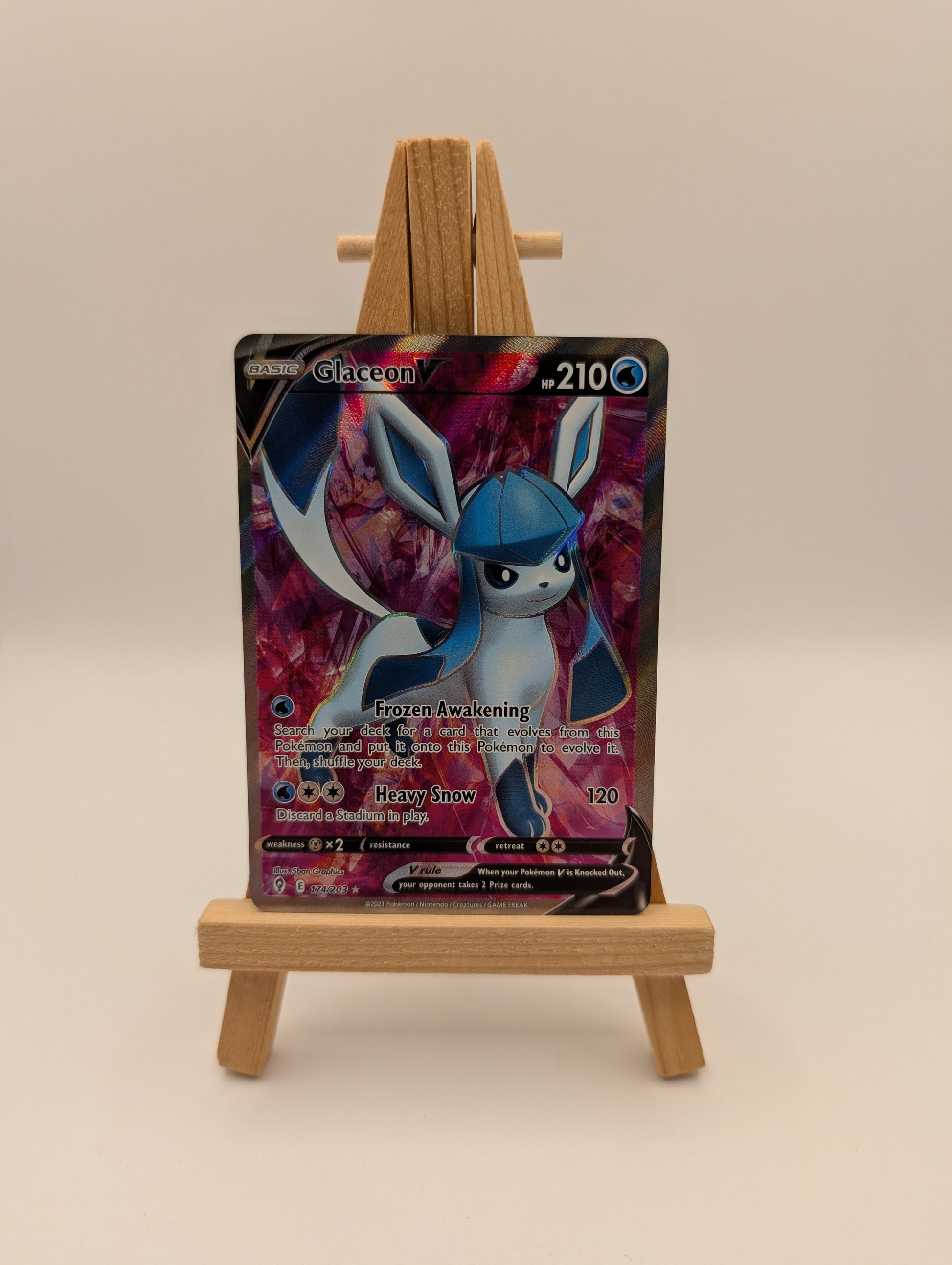 Glaceon V 174/203 Full Art Ultra Rare Evolving Skies Pokémon Card NM/M FRENLY BRICKS - Open 7 Days