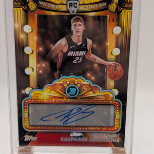 Kasparas Jakucionis 2025-26 Topps Three 3 Next Feature Auto RC /49 FRENLY BRICKS - Open 7 Days