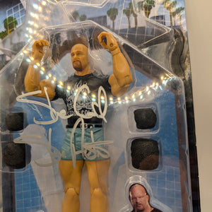 WWE WrestleMania 21 Stone Cold Steve Austin Action Figure 2005 New SIGNED AUTO FRENLY BRICKS - Open 7 Days