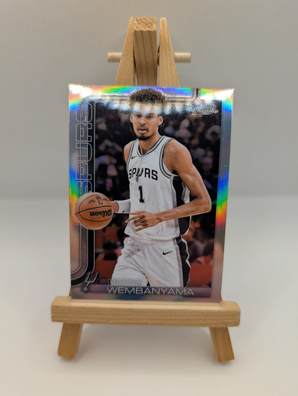 2025-26 Topps Chrome Victor Wembanyama #221 Silver Refractor Spurs FRENLY BRICKS - Open 7 Days image 2