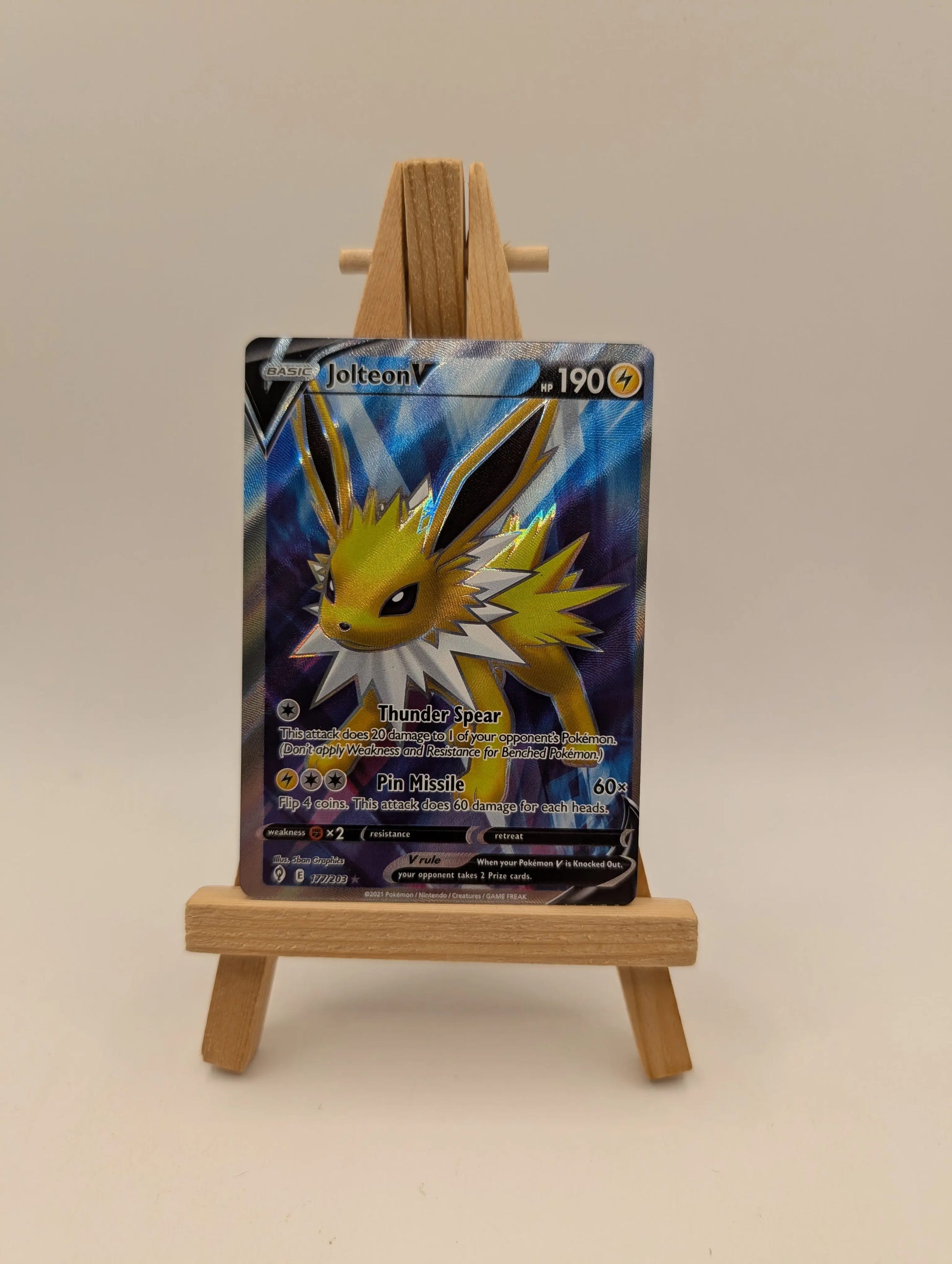 Pokemon Card - Jolteon V 177/203 Full Art Ultra Rare - Evolving Skies FRENLY BRICKS - Open 7 Days image 1
