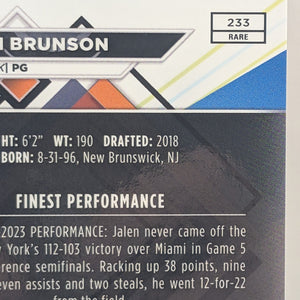 2023-24 Topps Finest - Rare Jalen Brunson #233 /3 FRENLY BRICKS - Open 7 Days