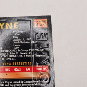 Mark Coyne Gold Signature Card #294/1000 Numbered NSW RL FRENLY BRICKS - Open 7 Days