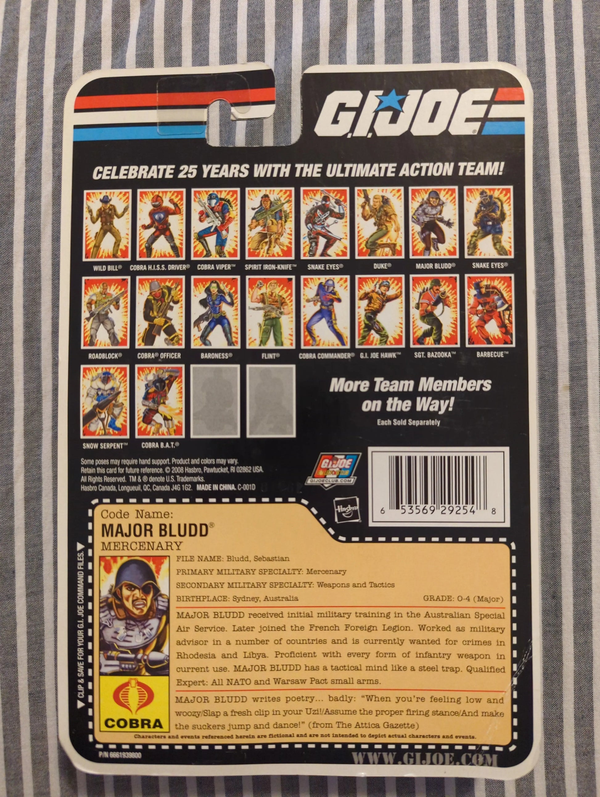 GI Joe 25th Anniversary Comic Series Major Bludd 3.75" Action Figure 2008 FRENLY BRICKS - Open 7 Days