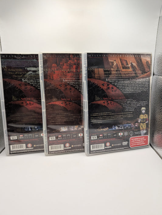 Hellsing Ultimate : Vol 1,2 & 3 Region 4 DVD used FRENLY BRICKS - Open 7 Days