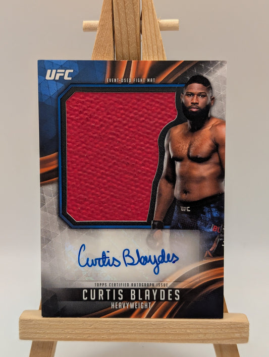 Curtis Blaydes 2019 Topps UFC Knockout AJM-CB 2 Color Jumbo Mat Relic Auto FRENLY BRICKS - Open 7 Days