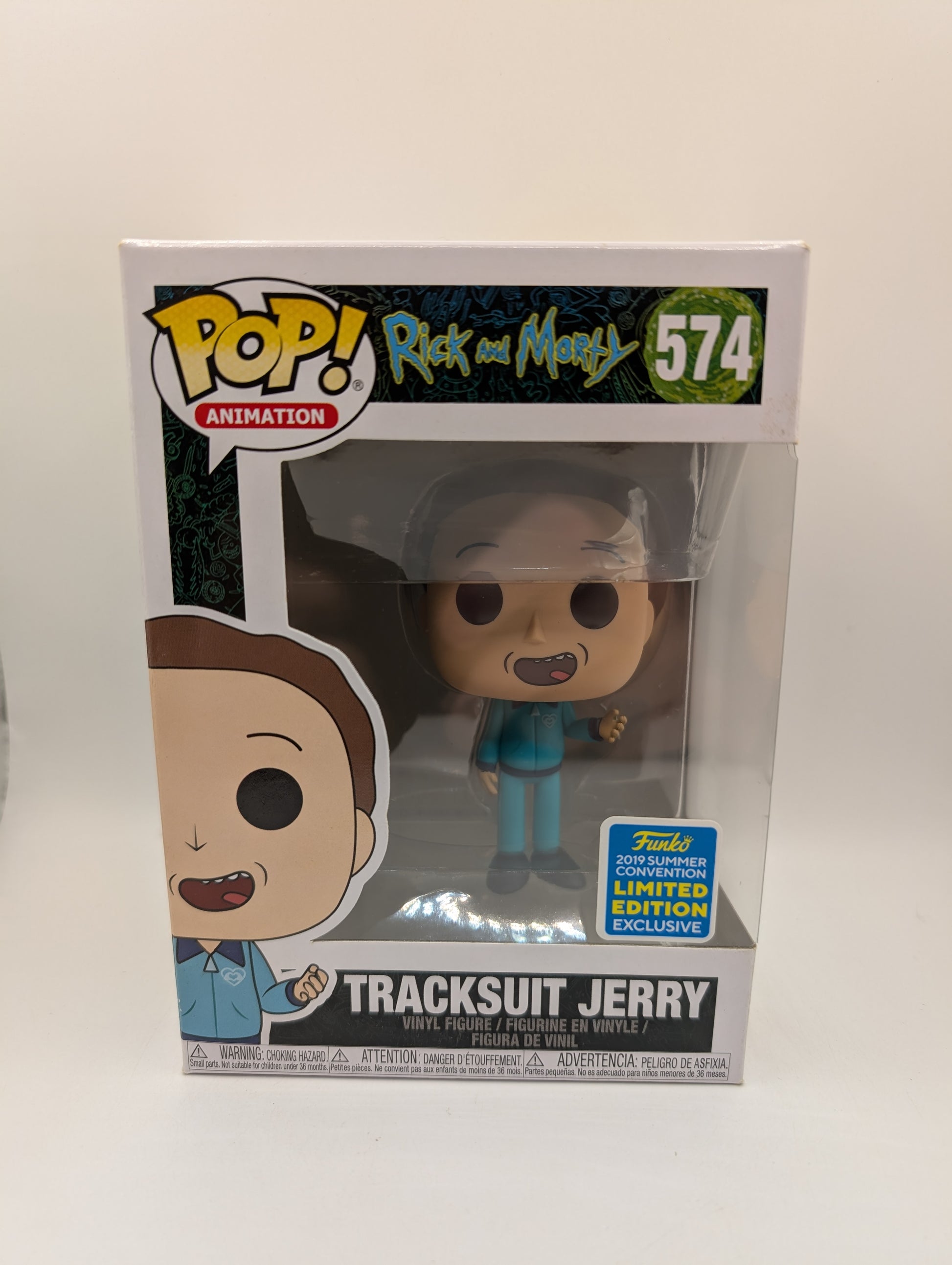 Funko Pop! Tracksuit Jerry #574 Rick and Morty 2019 SDCC Exclusive Vaulted
