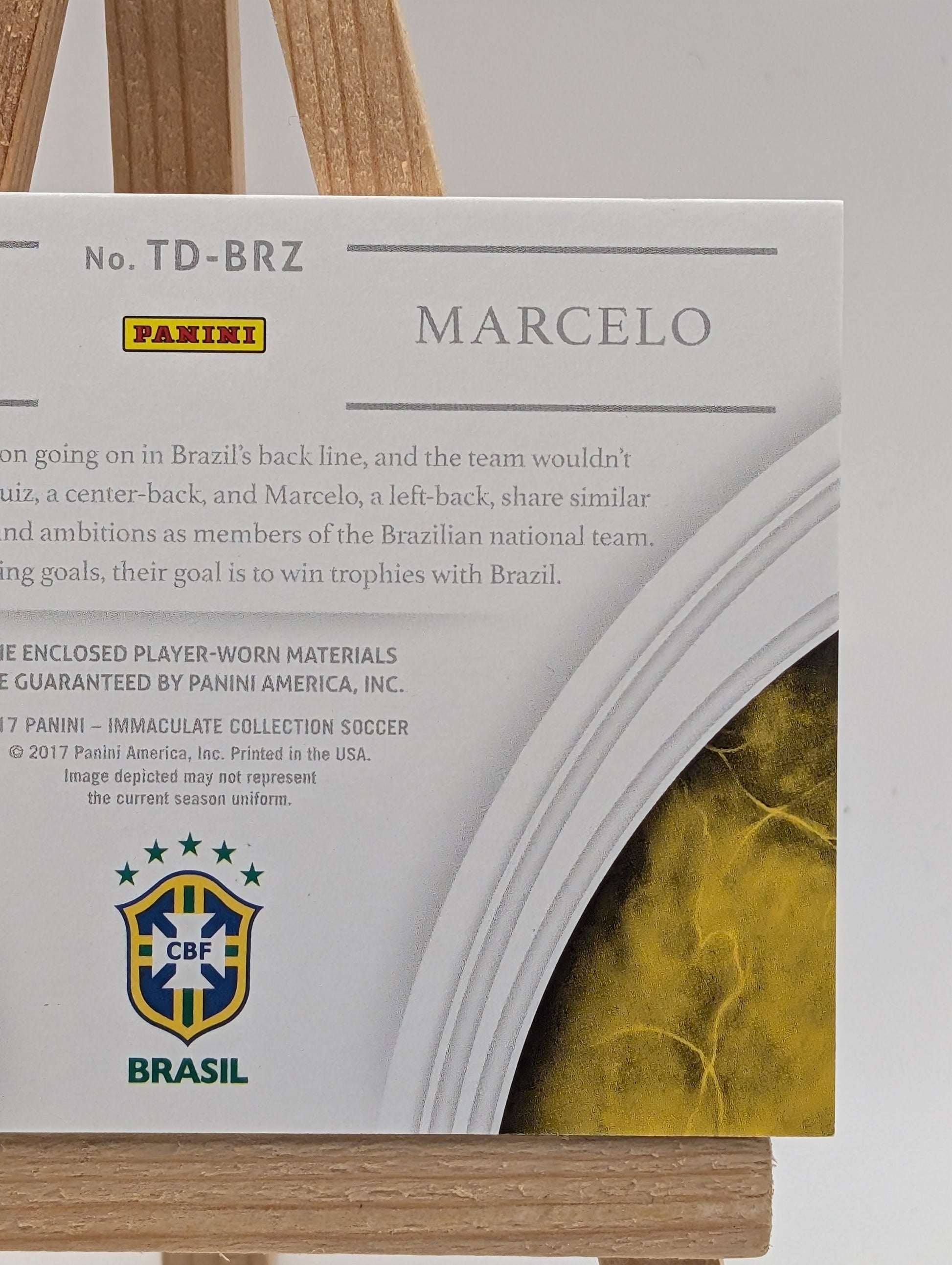 David Luiz Marcelo DUAL PATCH 2017 Immaculate TD-BRZ Remarkable Memorabilia /75 FRENLY BRICKS - Open 7 Days