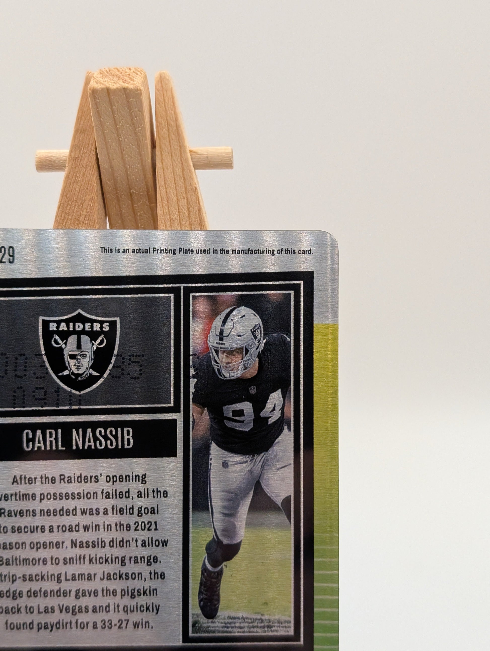 2022 Panini Score Football Carl Nassib 1/1 Raiders NFL Gridiron Card FRENLY BRICKS - Open 7 Days