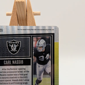 2022 Panini Score Football Carl Nassib 1/1 Raiders NFL Gridiron Card FRENLY BRICKS - Open 7 Days