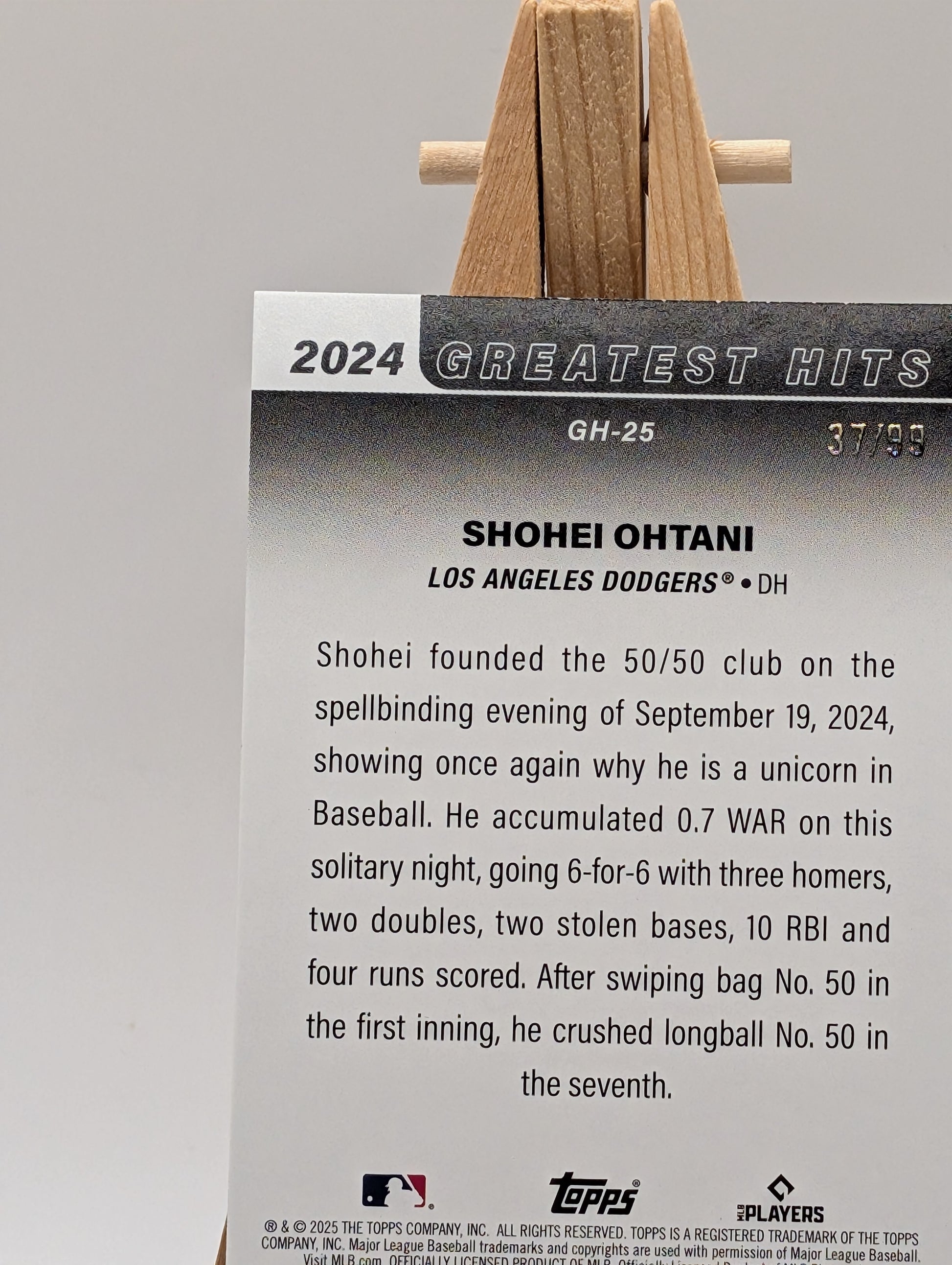2025 Topps Series 1 Greatest Hits Shohei Ohtani #GH25 50/50 Green Foil /99 MVP