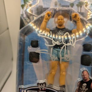 WWE WrestleMania 21 Stone Cold Steve Austin Action Figure 2005 New SIGNED AUTO FRENLY BRICKS - Open 7 Days