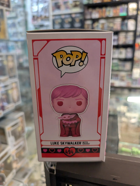 Star Wars Luke Skywalker With Grogu #494 Pop Vinyl Valentines FRENLY BRICKS - Open 7 Days