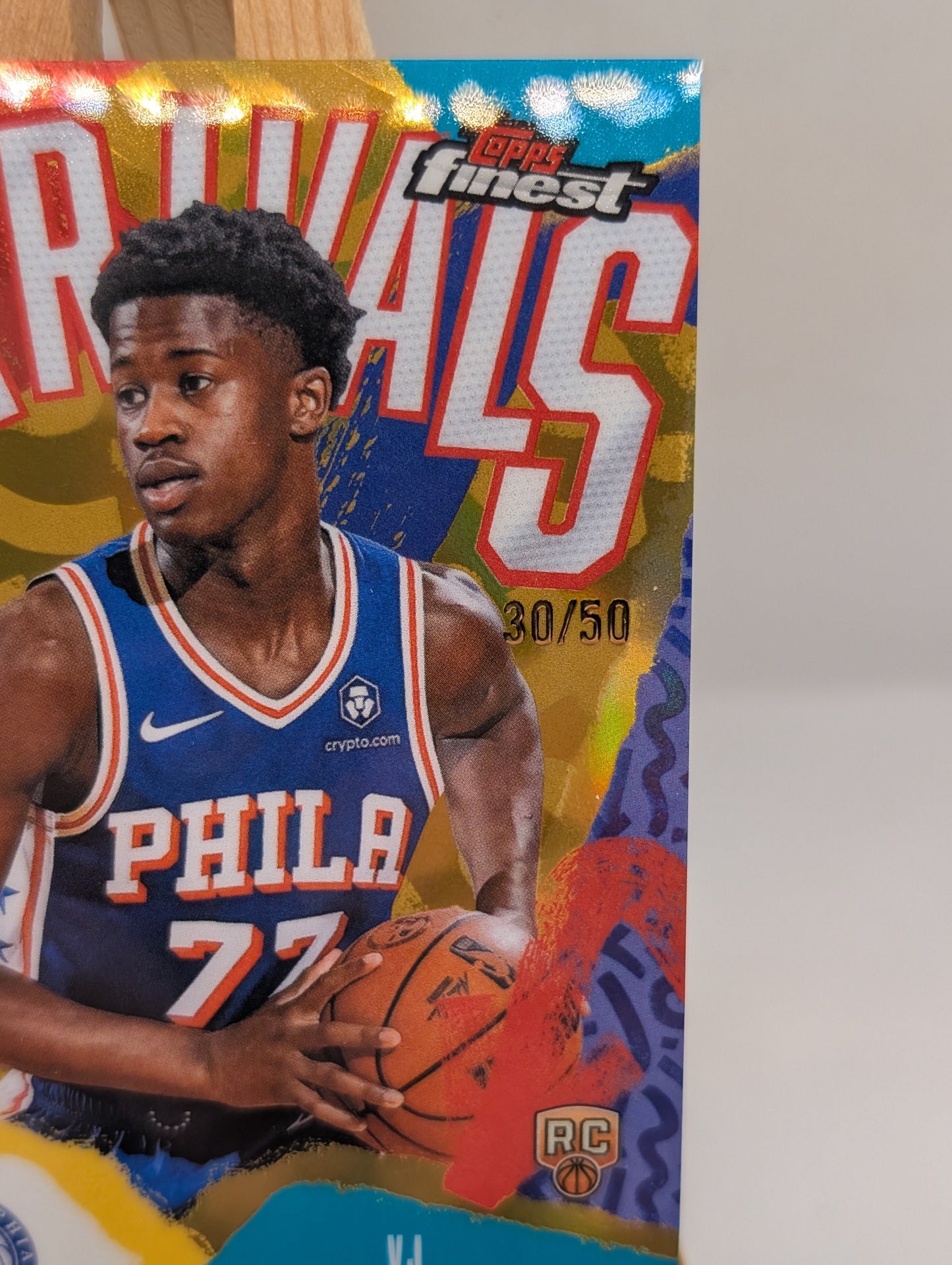 2025-26 Topps Finest VJ Edgecombe Arrivals RC Gold Refractor Rookie #/50 76ers FRENLY BRICKS - Open 7 Days