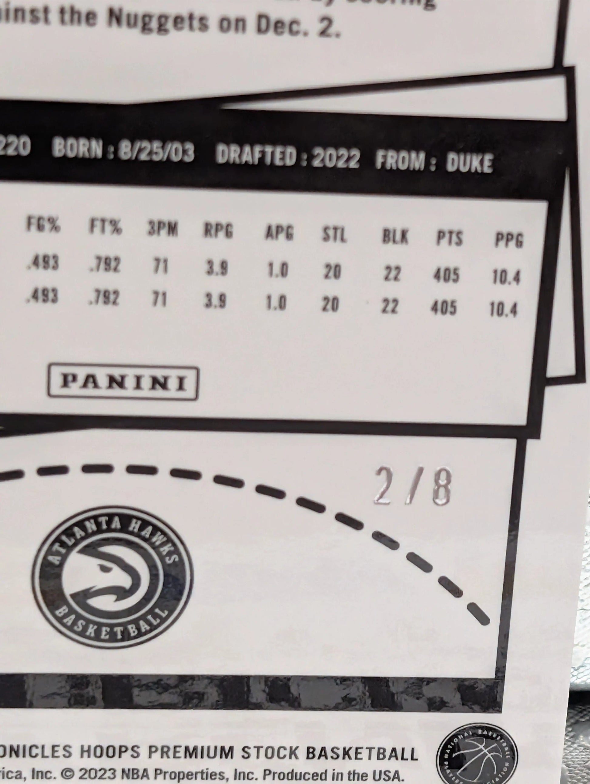 2022-23 Panini NBA Hoops AJ griffin /8 Rookie FRENLY BRICKS - Open 7 Days