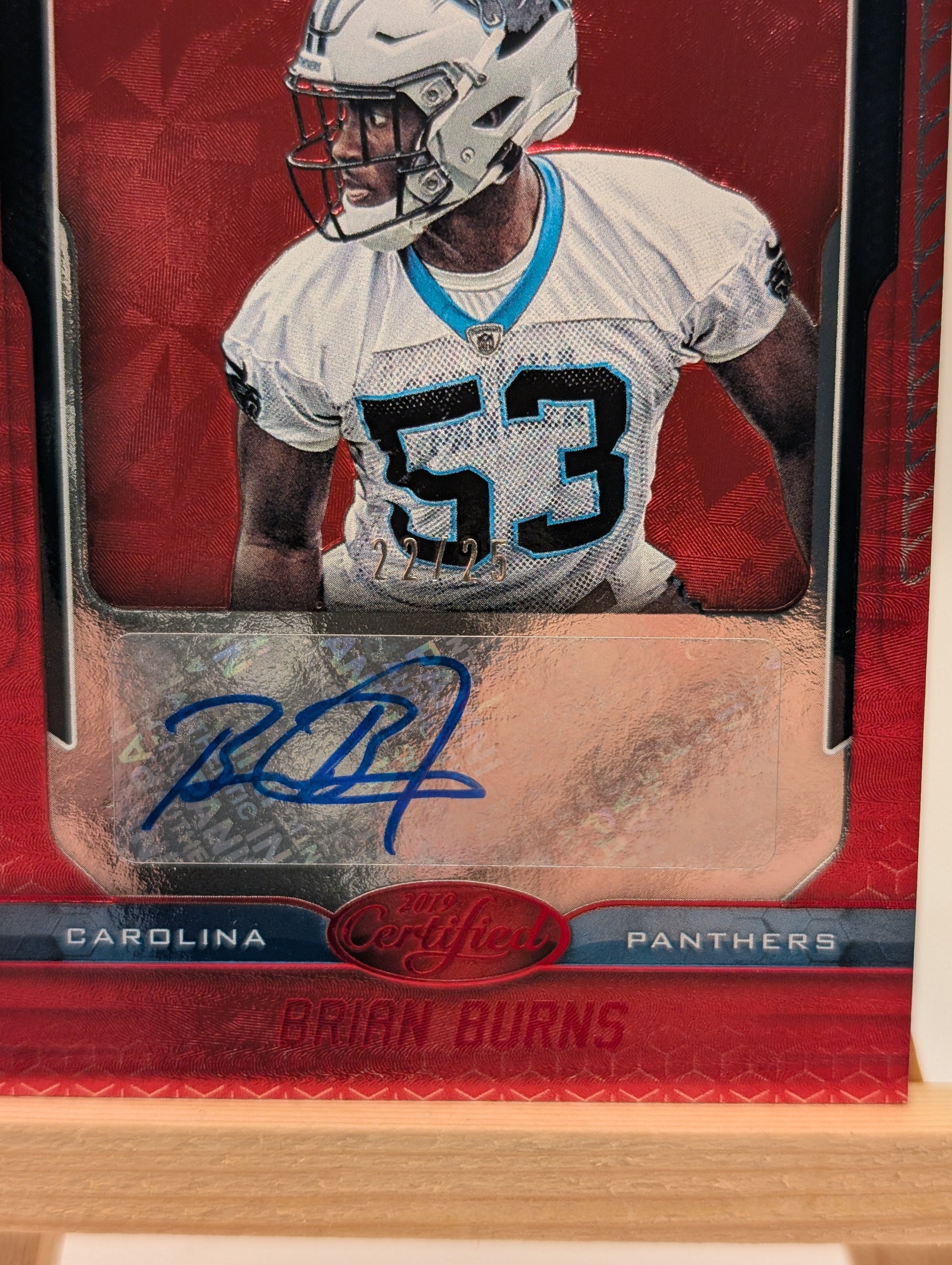 2019 Panini Certified Brian Burns Auto #/25 Rookie Autograph RC #139 Red FRENLY BRICKS - Open 7 Days