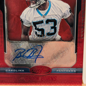 2019 Panini Certified Brian Burns Auto #/25 Rookie Autograph RC #139 Red FRENLY BRICKS - Open 7 Days
