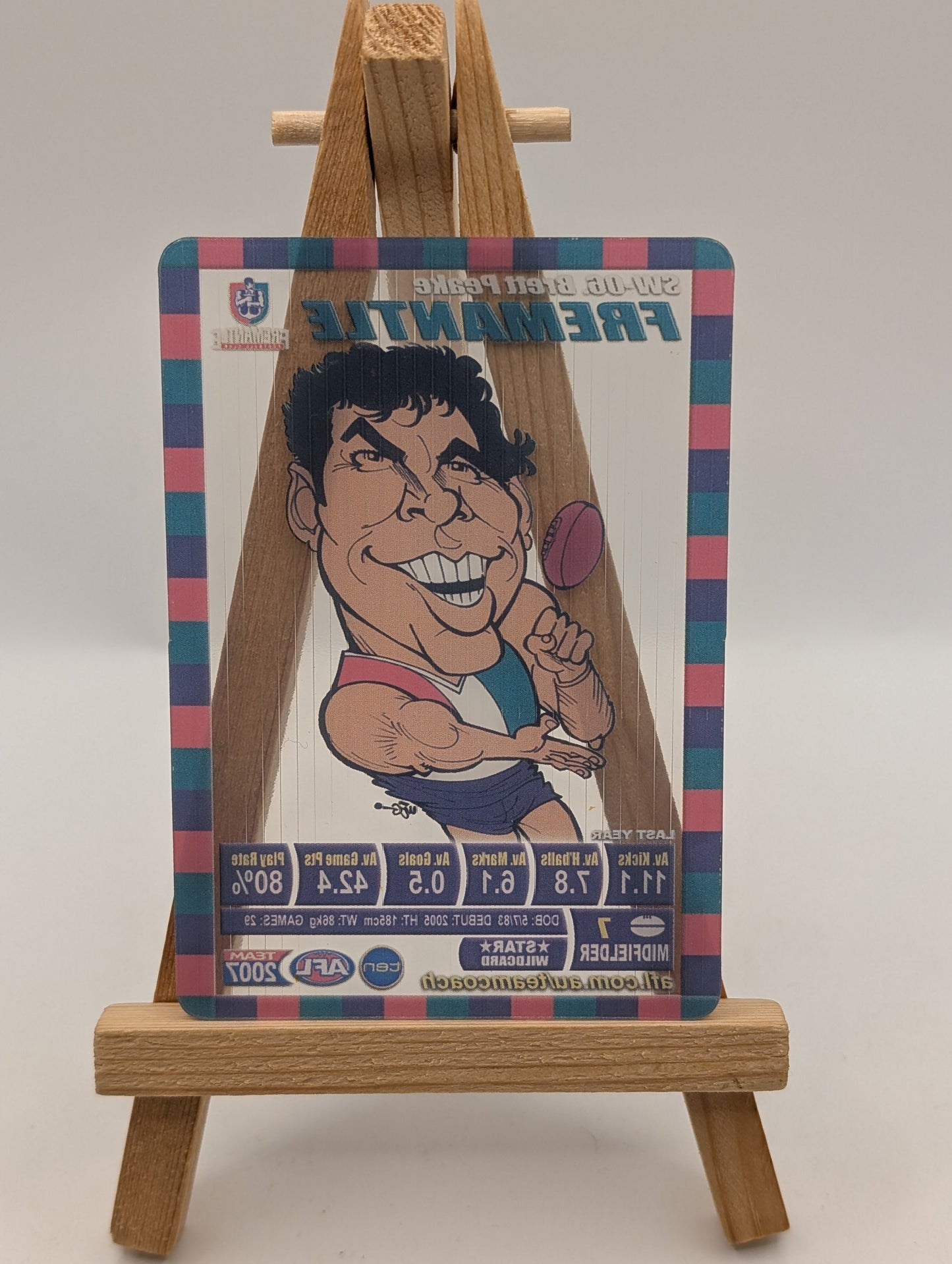 2007 AFL Teamcoach Trading Card Star Wild Card SW6 Brett Peake (Fremantle) FRENLY BRICKS - Open 7 Days