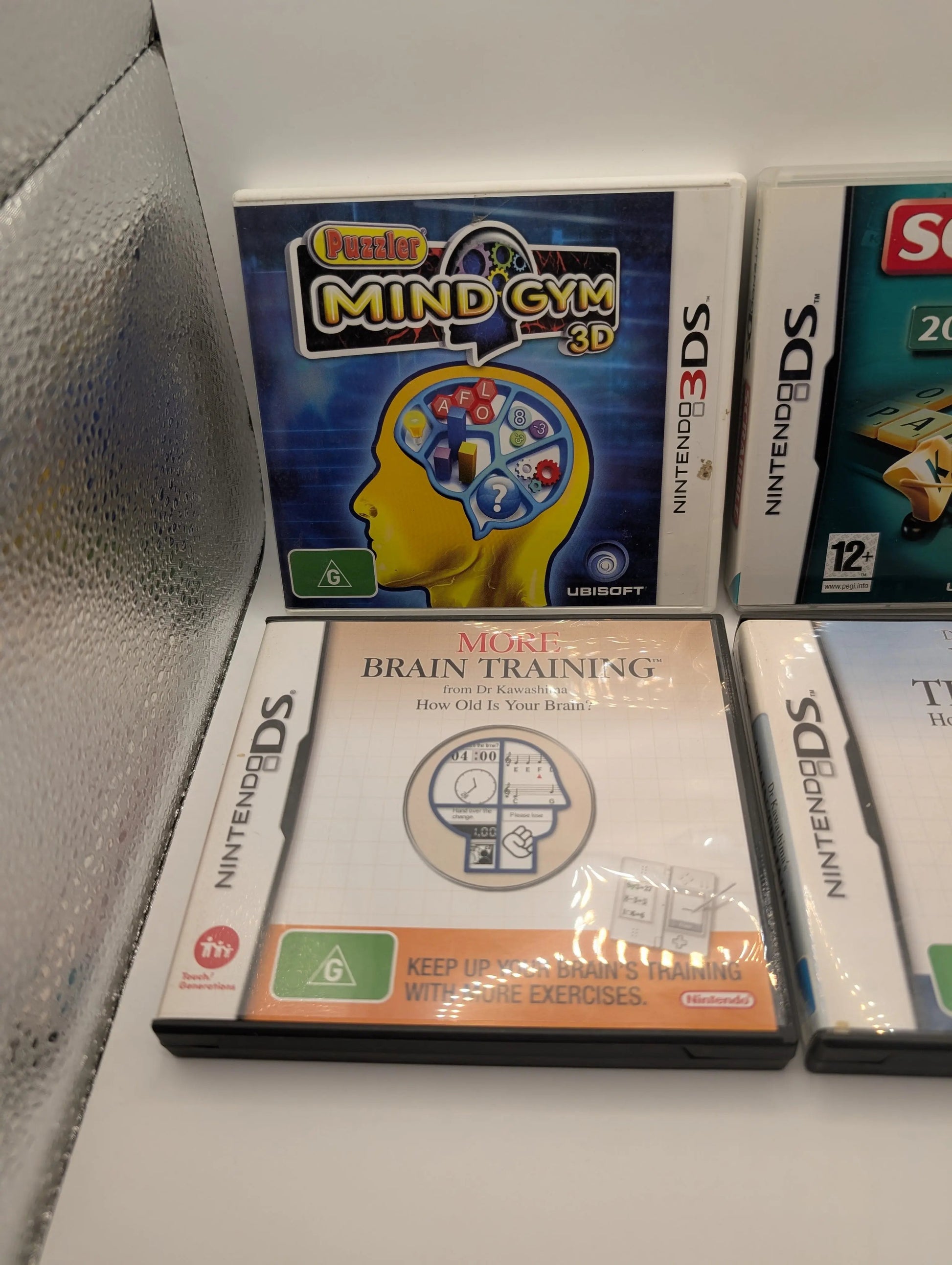 NINTENDO DS Brain Training Game Lot x 4 Games - Includes Manuals, Tested, Pal Scrabble FRENLY BRICKS - Open 7 Days