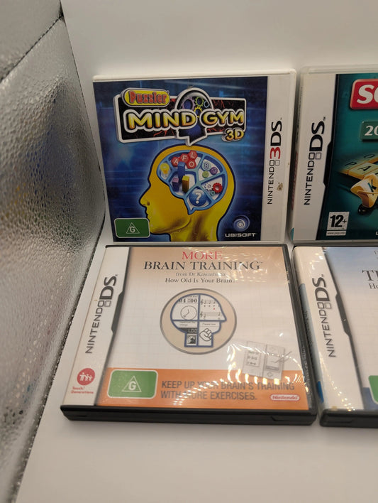 NINTENDO DS Brain Training Game Lot x 4 Games - Includes Manuals, Tested, Pal Scrabble FRENLY BRICKS - Open 7 Days
