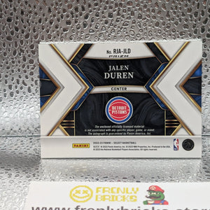 JALEN DUREN Select Red Wave RPA !! 2022- 23 ROOKIE RC Detroit FRENLY BRICKS - Open 7 Days