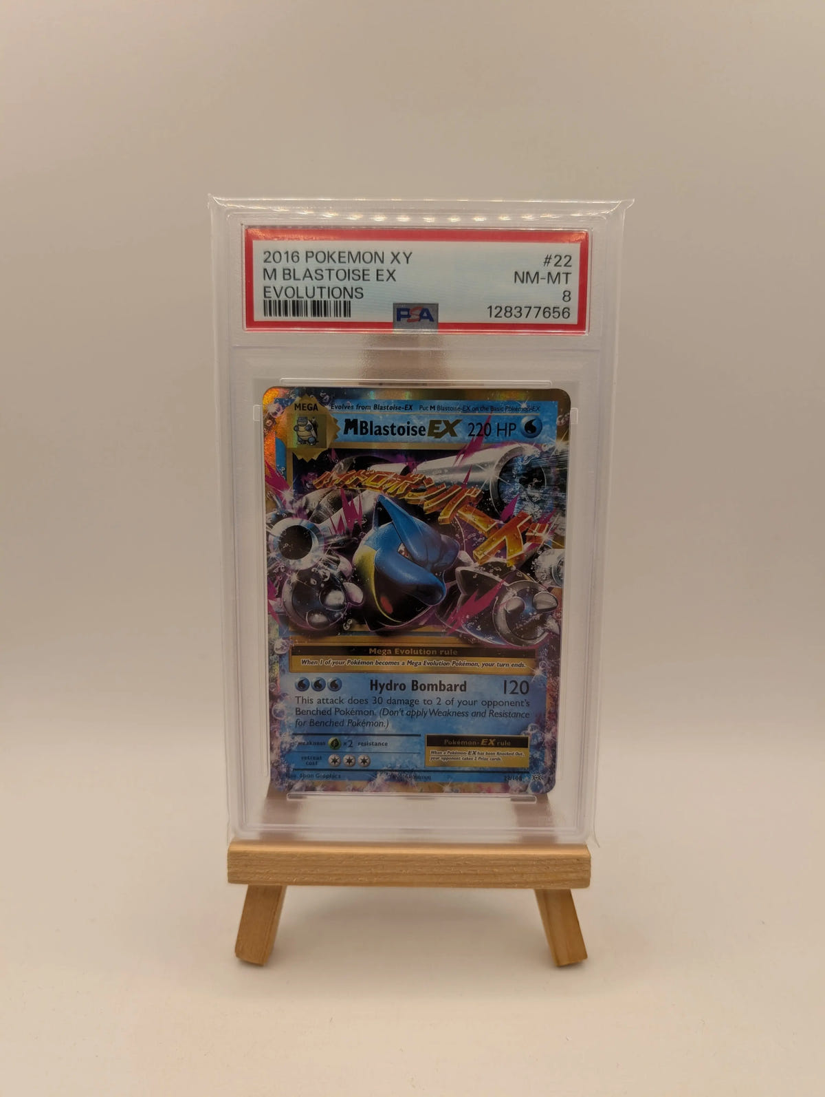 2016 POKEMON XY EVOLUTIONS #22 M BLASTOISE EX PSA 8 FRENLY BRICKS - Open 7 Days image 1