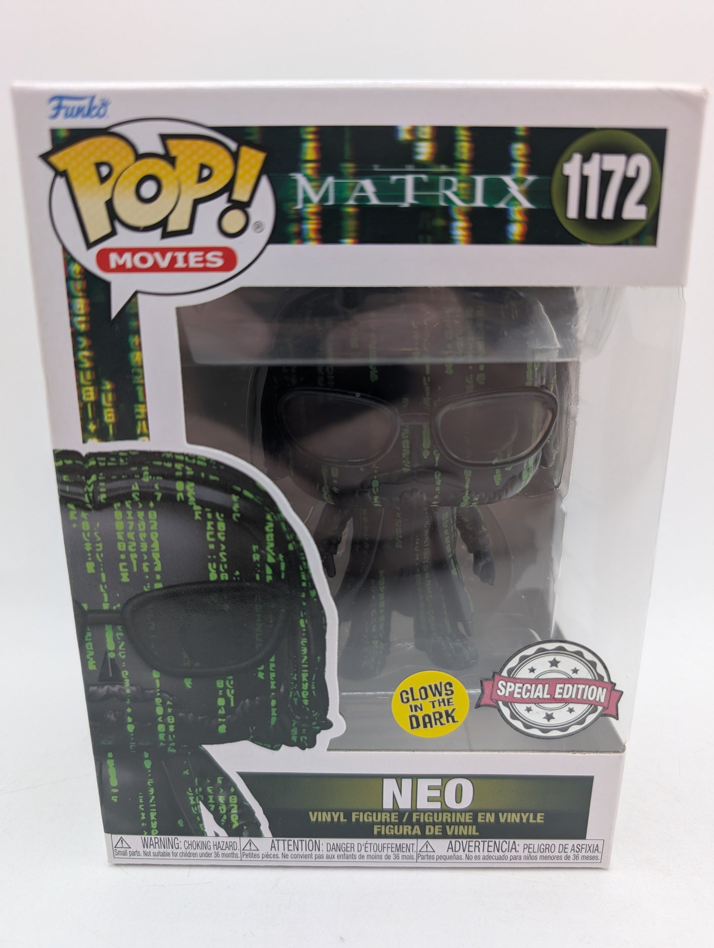 Funko Pop! Matrix Neo #1172 Glow in Dark Special Edition Vinyl Figure