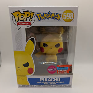 PIKACHU Pokemon Flocked 2020 NYCC Fall Funko POP! #598 FRENLY BRICKS - Open 7 Days