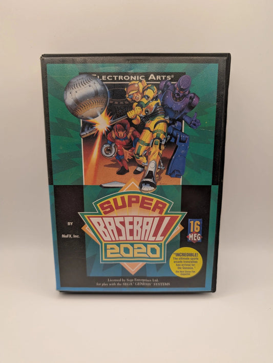 Super Baseball 2020 (Sega Genesis, 1993) Authentic Case & Game Cart SG Vintage FRENLY BRICKS - Open 7 Days