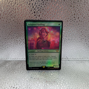 Magic the Gathering MTG NM Foil Delighted Halfling Lord of the Rings LOTR 0158 FRENLY BRICKS - Open 7 Days