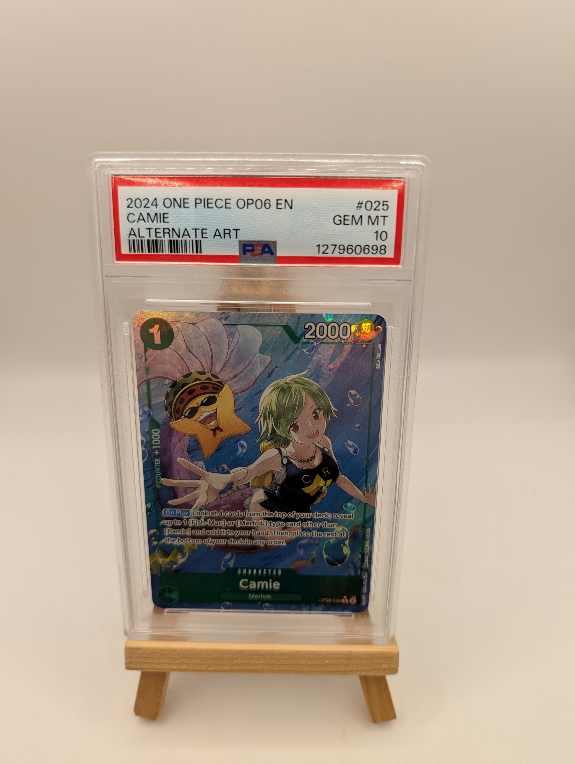 PSA 10 Camie OP06-025 Alt Art One Piece Card Game Wings of the Captain FRENLY BRICKS - Open 7 Days