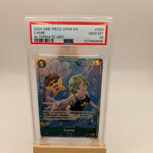 PSA 10 Camie OP06-025 Alt Art One Piece Card Game Wings of the Captain FRENLY BRICKS - Open 7 Days