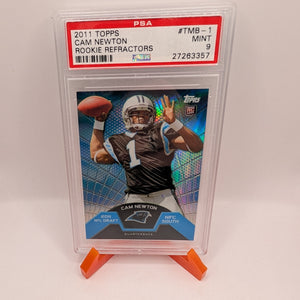 2011 TOPPS ROOKIE REFRACTORS #TMB-1 CAM NEWTON ROOKIE RC PSA 9 FRENLY BRICKS - Open 7 Days