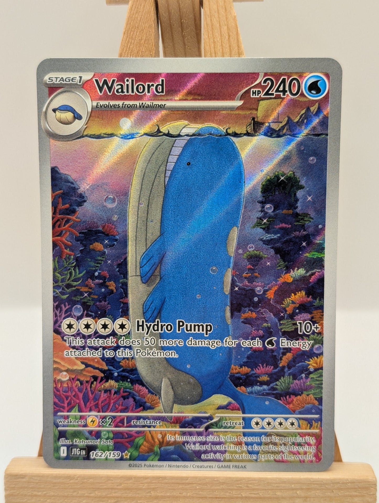 Wailord 162/159 Pokemon Journey Together Illustration Rare - NM FRENLY BRICKS - Open 7 Days